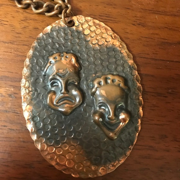 Copper Theatre 🎭 Mask Necklace - Picture 4 of 7